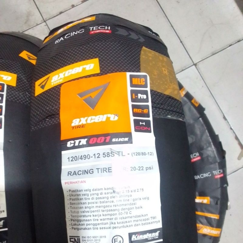 ban kingland axcero ctx 001 ring 12 slick/botak ukuran 120-80/12 soft compound