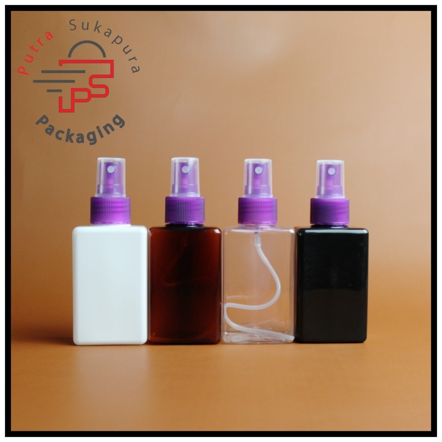 botol spray 100ml kotak/botol spray 100ml/spray ungu neck 24