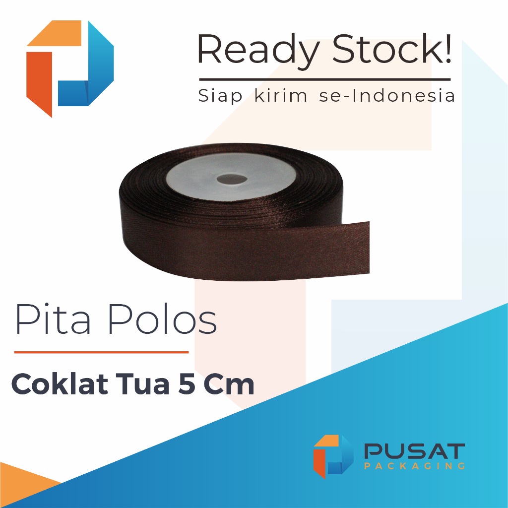 

Pita Satin Coklat Tua Polos 5 cm