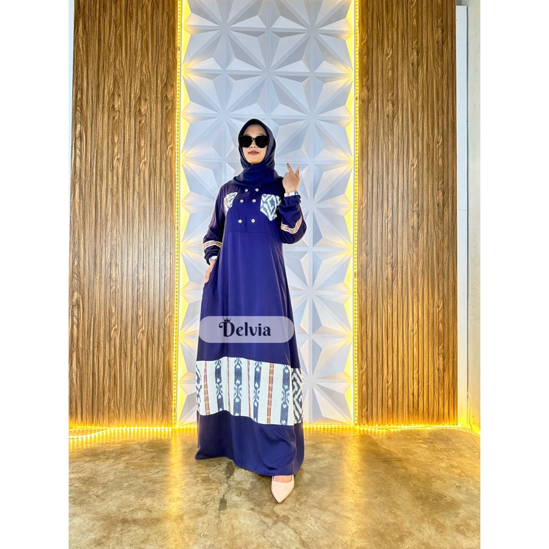 Gamis terbaru tenun troso original ~ by Delvia/ Rayon Twill Premium