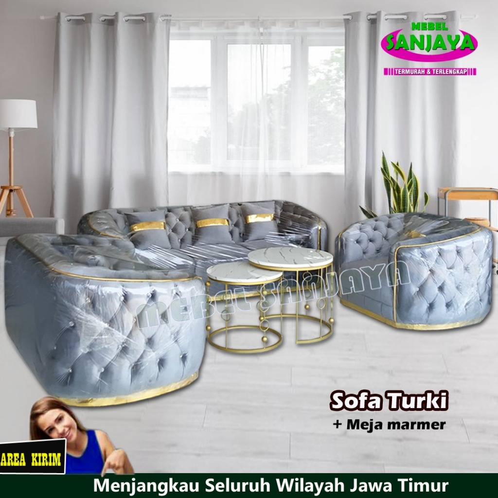 Sofa Turki - Sofa Elegant - Sofa Kekinian - Sofa Sultan - Mebel Sanjaya Kediri