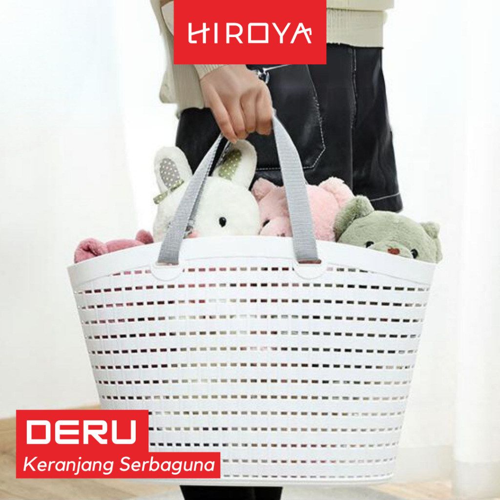 【HIROYA】DERU Keranjang Plastik Sayuran Multifungsi Plastic Basket Sayur Buah Praktis Tas Keranjang B