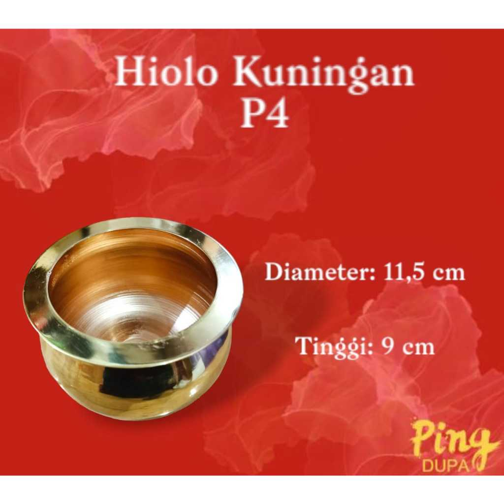 Tempat Dupa Hiolo Kuningan P4 Diameter 11,5 Cm