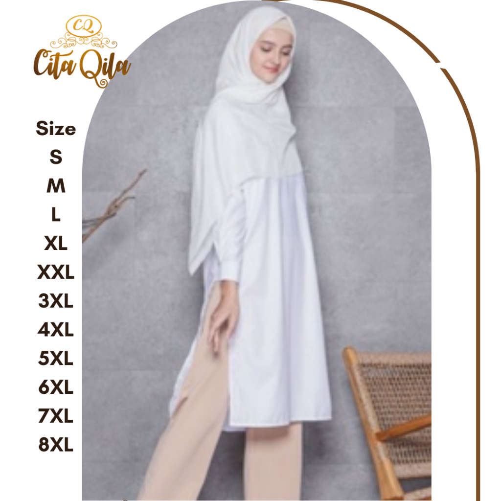 TUNIK PUTIH BAHAN TOYOBO FODU IMPORT