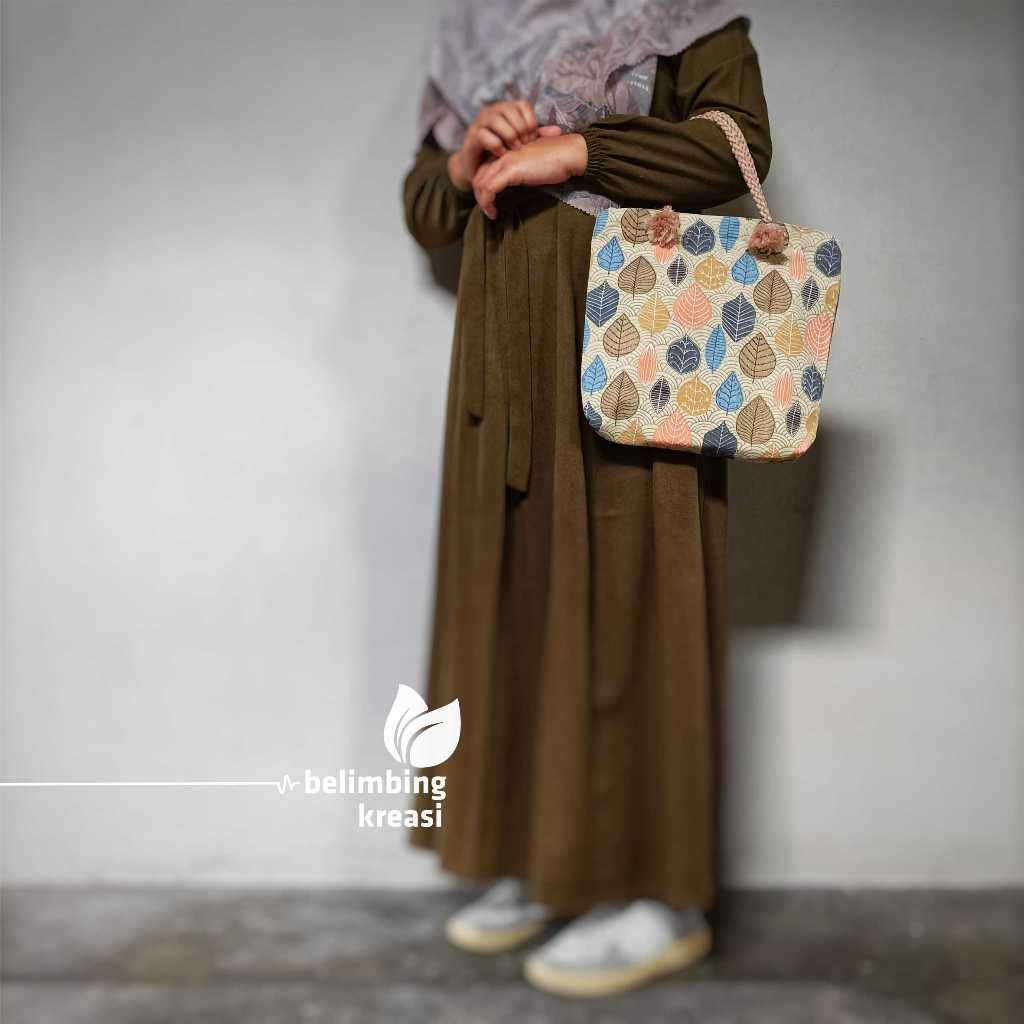 Hand bag wanita kanvas motif Tas jinjing perempuan ibu ibu arisan kondangan mukena pengajian belanja