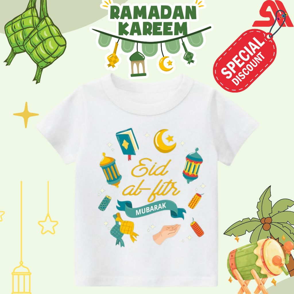 Baju Kaos Anak Series RAMADHAN EID AL- FITRI series caton combed 30s