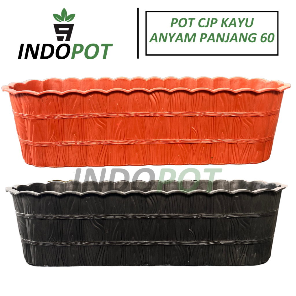 Pot CJP Kayu Panjang Ukuran 60 Pot Panjang Motif Anyam Tanaman