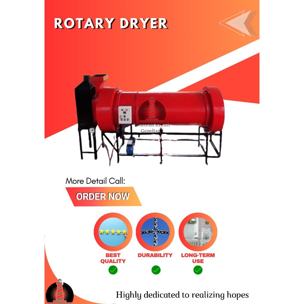 Rotary Dryer / Pengering Rotary / Pengering Padi/Jagung/singkong Dll.