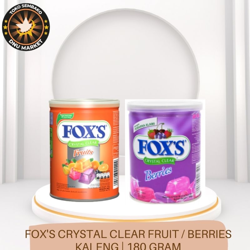 

FOX'S CRYSTAL CLEAR FRUIT | FOX'S CRYSTAL CLEAR BARRIES | KALENG | 180 GRAM | HARGA PER PCS (1 KALENG)