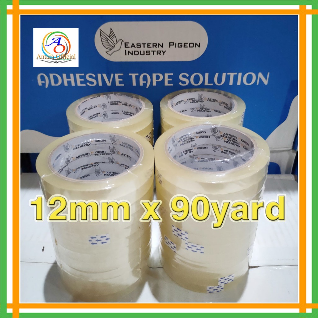 

Lakban 1/2 Inch 12mmx90yard 1 Pack isi 12 Roll 45 micron Isolasi Selotip Clear Adhesive Tape Lakban Bening Coklat Opp Packing Transparan Super Lengket