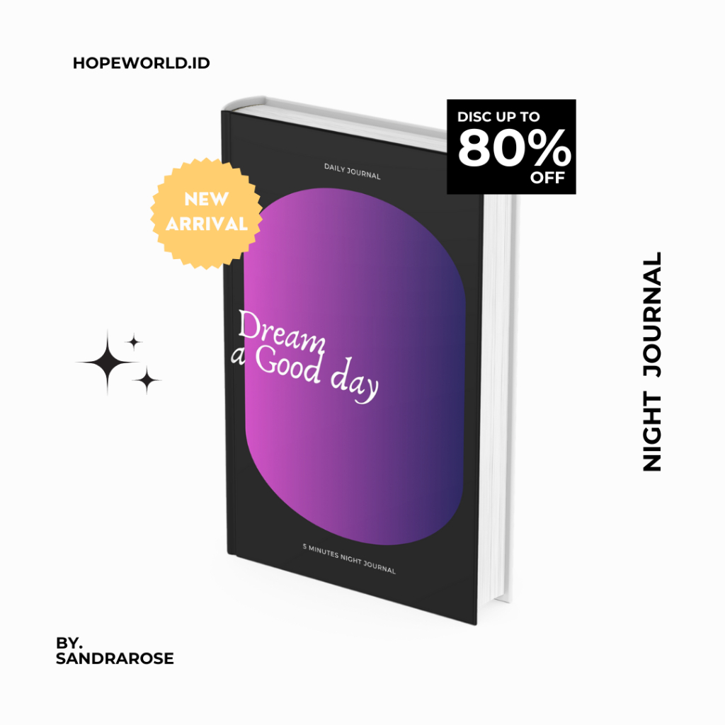 

5 Minutes Night Diary - Dream a Good Day by SANDRAROSE, Gratitude Journal, Gratitude Planner, Buku Jurnal, Diary Book, Buku Diary, Planner