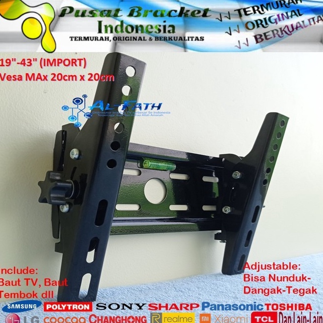 Bracket TV POLYTRON 19 sd 43 inch IMPORT QUALITY Garansi 1 cocok  Super Promo