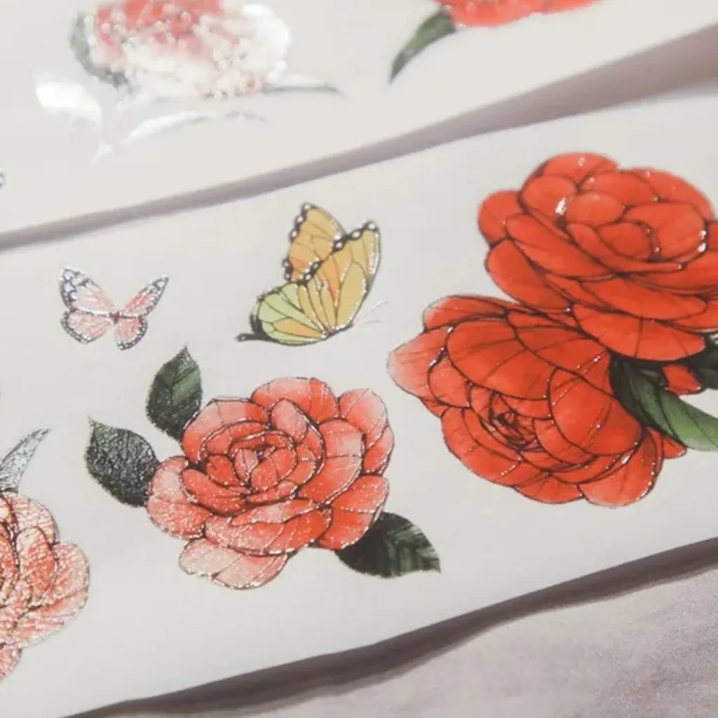 

Modaizhi Camelia Washi Tape Sticker - Red & White