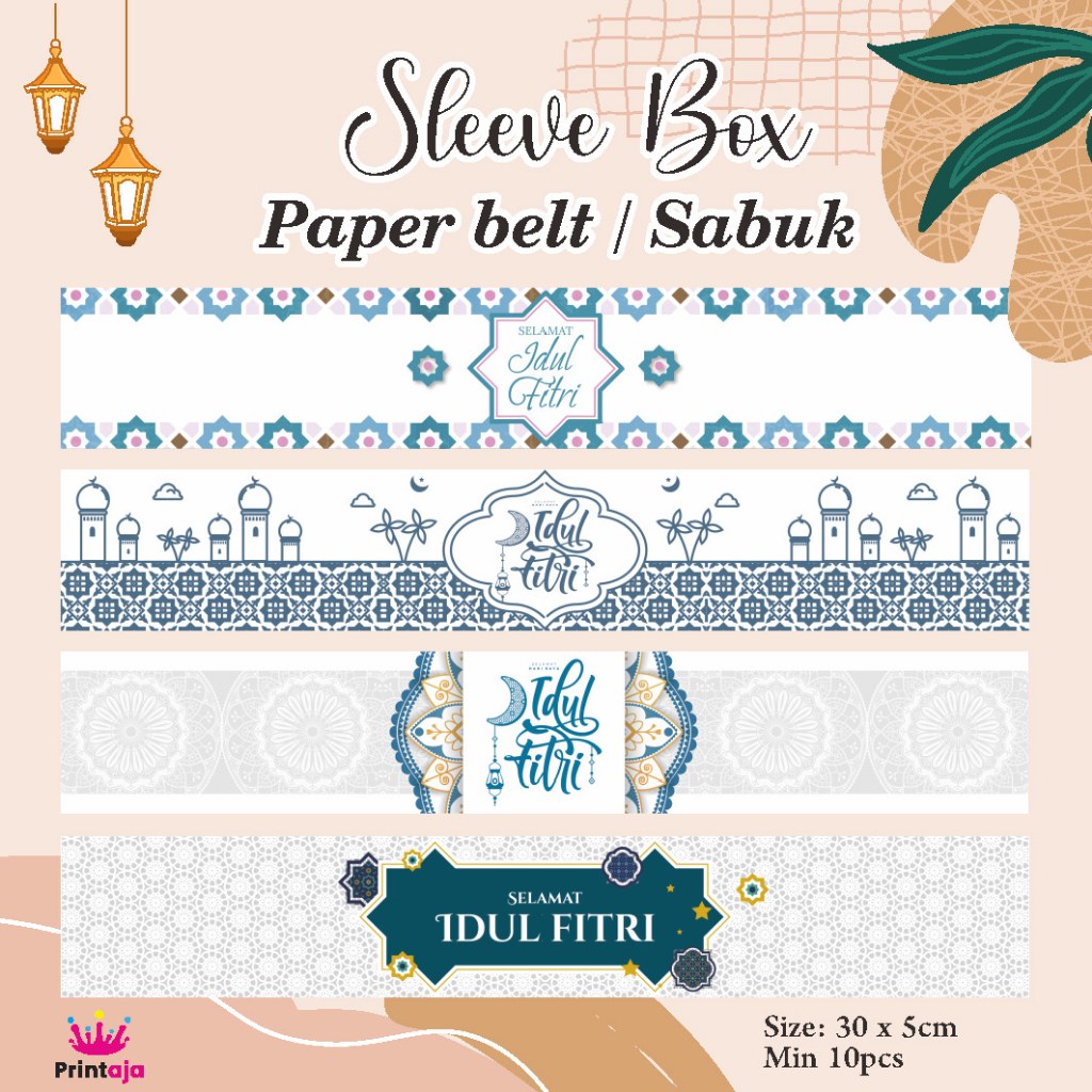 

{READY STOCK} Paper Belt Lebaran Idul Fitri | Sabuk Kertas Panjang Parcel Lebaran Idul Fitri | Sabuk Toples Ramadhan Idul Fitri | Label Panjang keranjang kue | Sleeve Paper | Sabuk Box