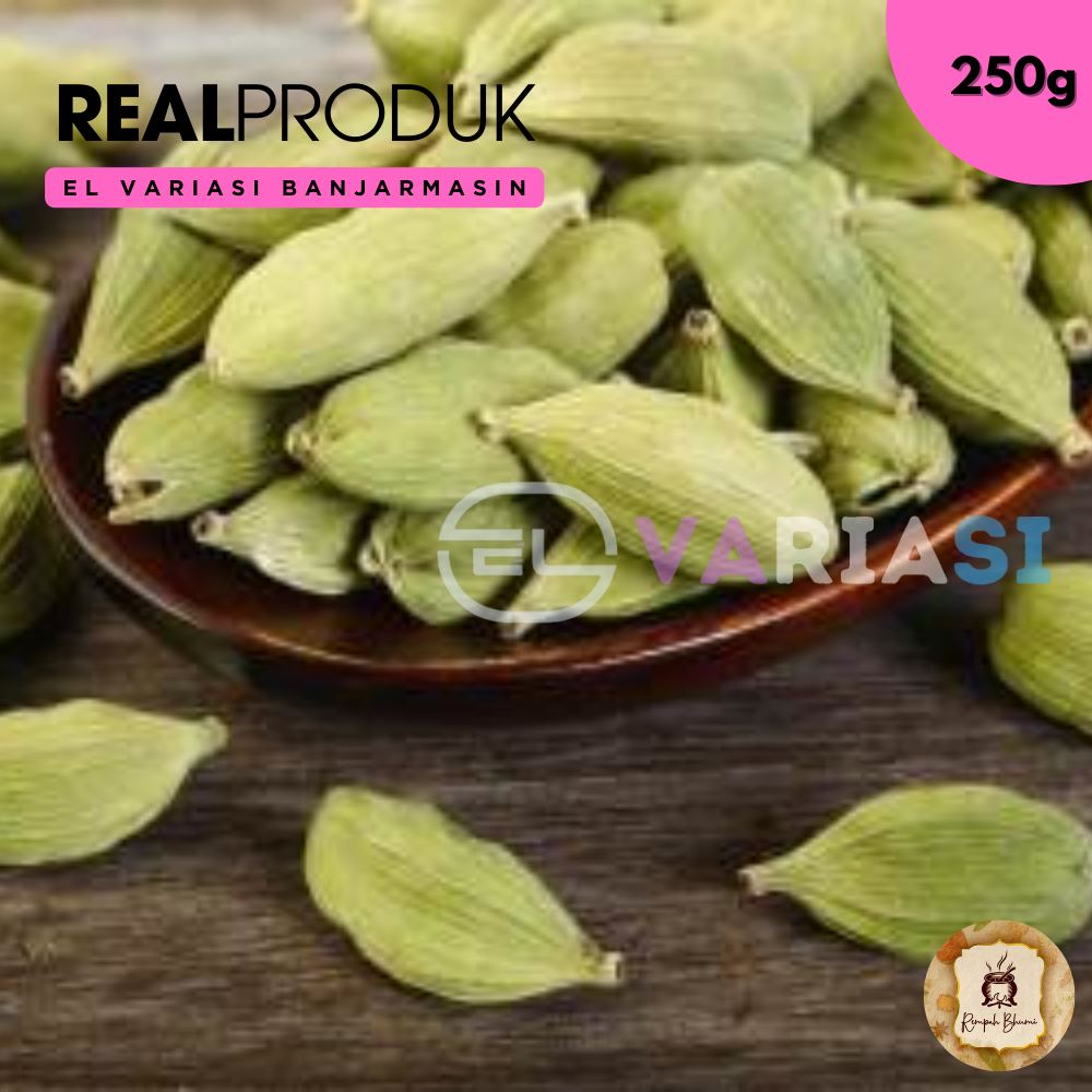 

250g || Kapulaga Arab / Kapulaga Hijau / Kapulaga India / Arab Green Cardamon By. EL Variasi