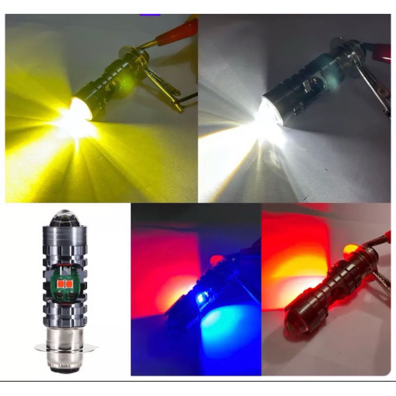 LAMPU LED MOTOR H6 LASER 2 WARNA SENJA MERAH BIRU | LED H6 LASER MOTOR UNIVERSAL | BOHLAM LED H6 MOT