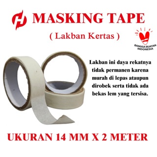 

Isolasi Kertas Kecil pas tape 14mm*2m Masking tape kecil——harga 1 slop_______022