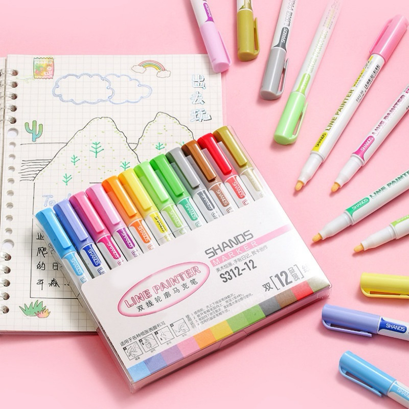 

SHANDS Spidol Silver Line Painter Marker Set 12pcs