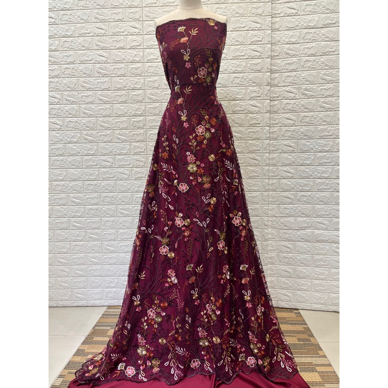 Tulle brokat motif bunga