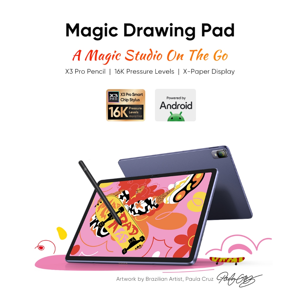 XPPen Magic Drawing Pad With X3 Pro Pencil Support 16K Pressure Levels With X-Paper Display 12.2-inc