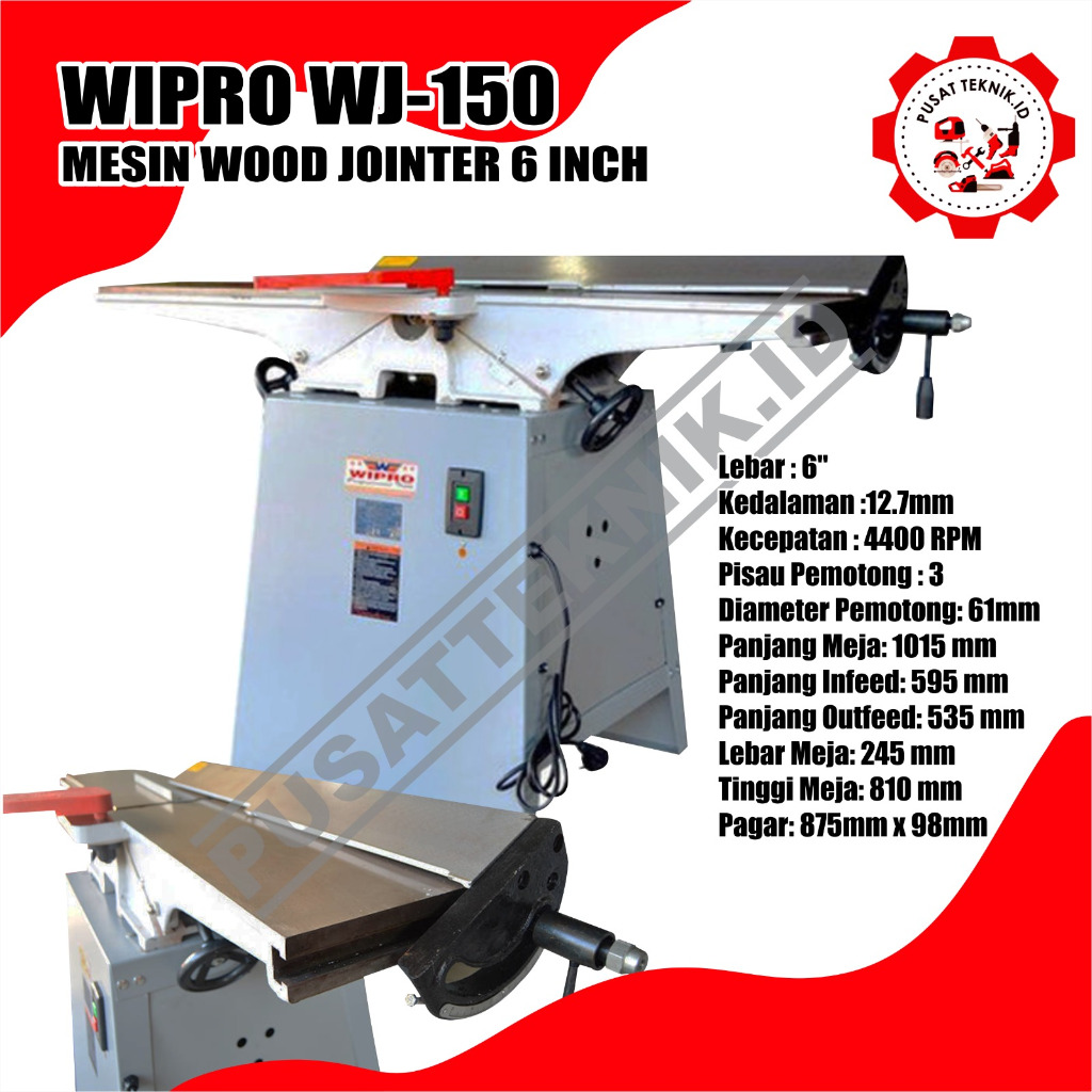 JOINTER 6INCH WJ 150 WIPRO MESIN JOINTER KAYU WJ 150 WIPRO