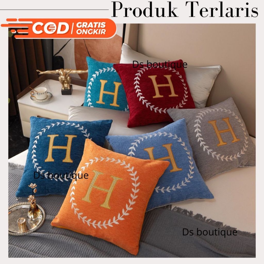 import  sarung bantal sofa 45*45 motif h premium mewah