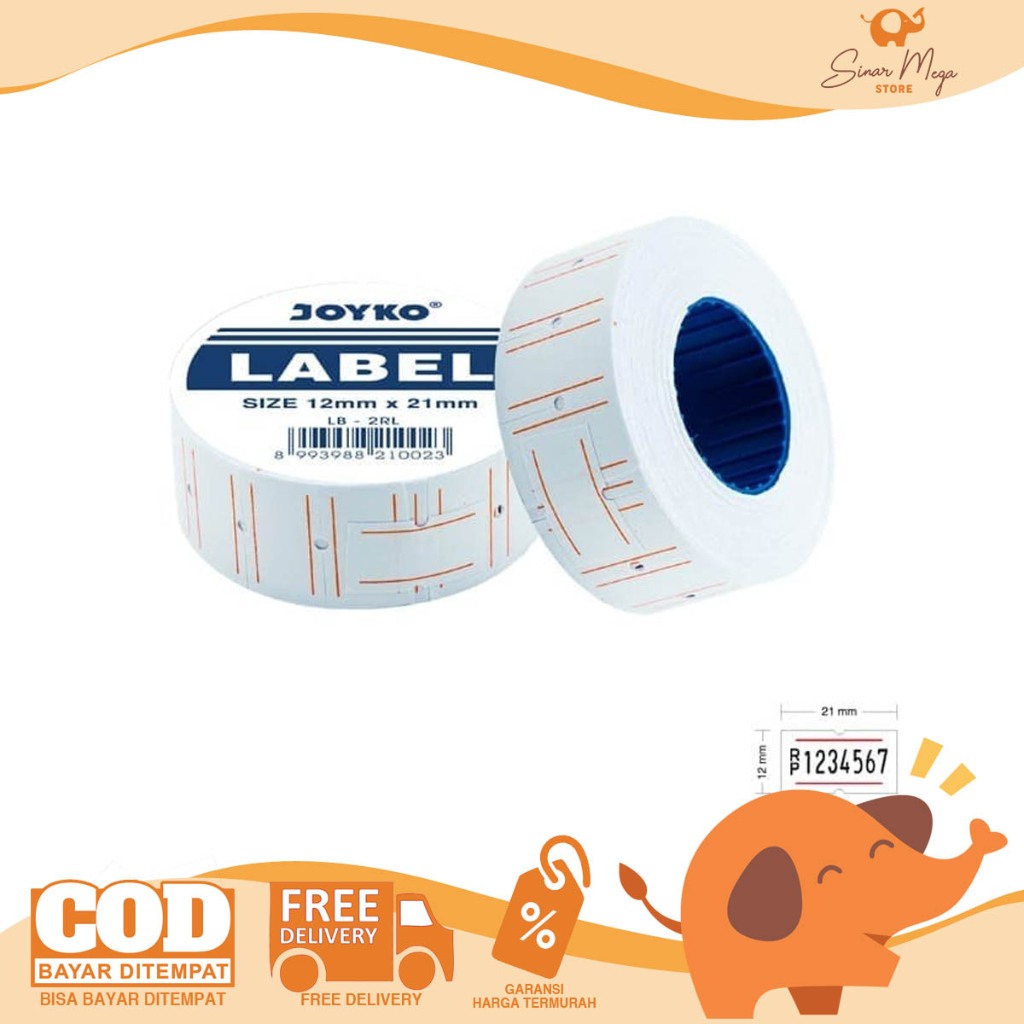 

PER PAK ISI 10 ROLL Joyko Price Label LB-2RL / Label Harga 1 Garis Murah Berkualitas