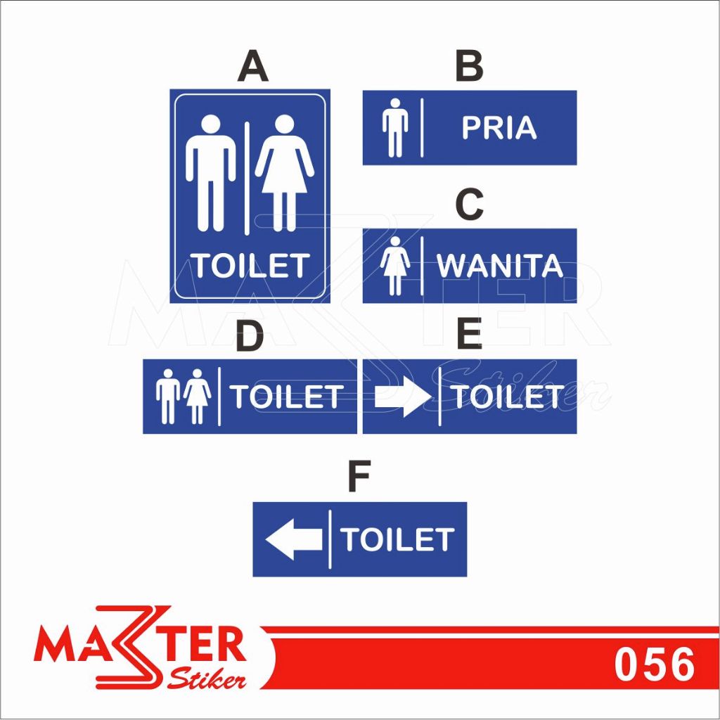 

056 - Stiker Toilet Pria dan Wanita, Sticker Vinyl, Premium, Tahan Air, Termurah, dan Bisa Custom