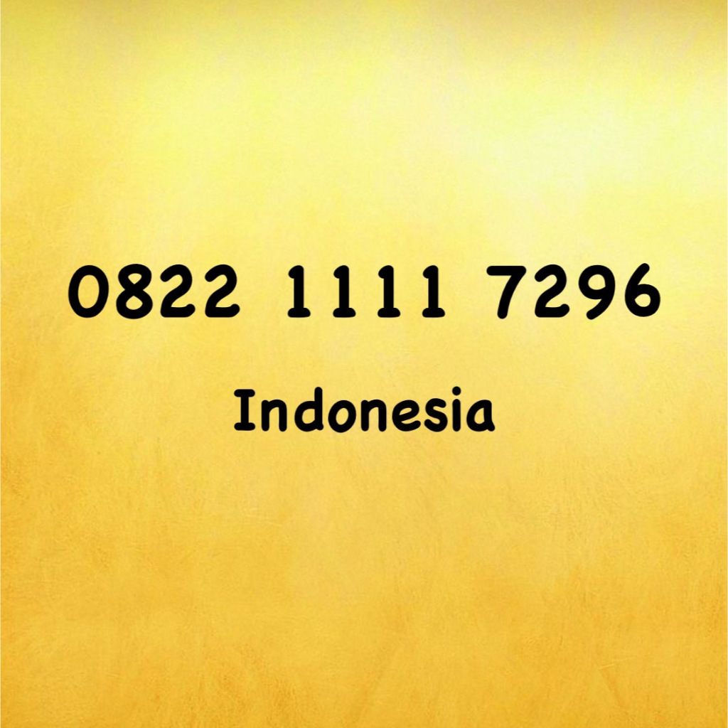 Nomor Cantik Simpati LOOP Seri Hoki - Feng Sui - Shui - 0822 1111 7296