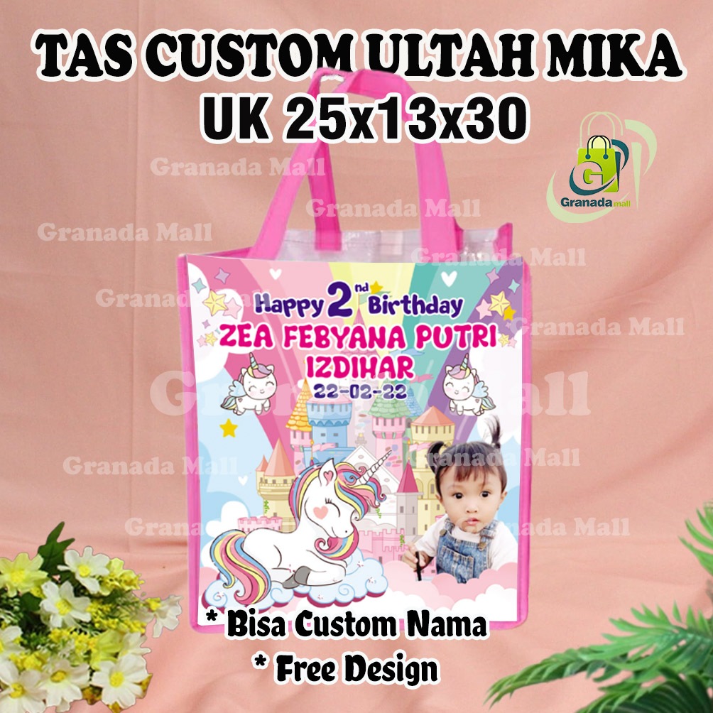 

GOODIE BAG ULTAH / TAS ULTAH MIKA CUSTOM UK 25 X 13 X 30-TEBAL 75GSM