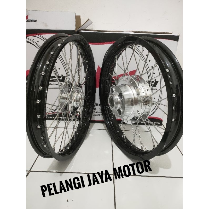 Velg motor Gl pro / Gl max / Megapro New / depan 17x160 / Belakang 17x185 / Velg tromol set jari jar