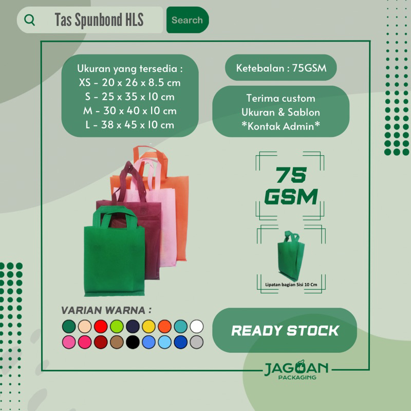 

Tas Handle Tali Lipat Samping Spunbond Goodie Bag Tas Ulang Tahun Anak Souvenir Jinjing Totebag - Pcs