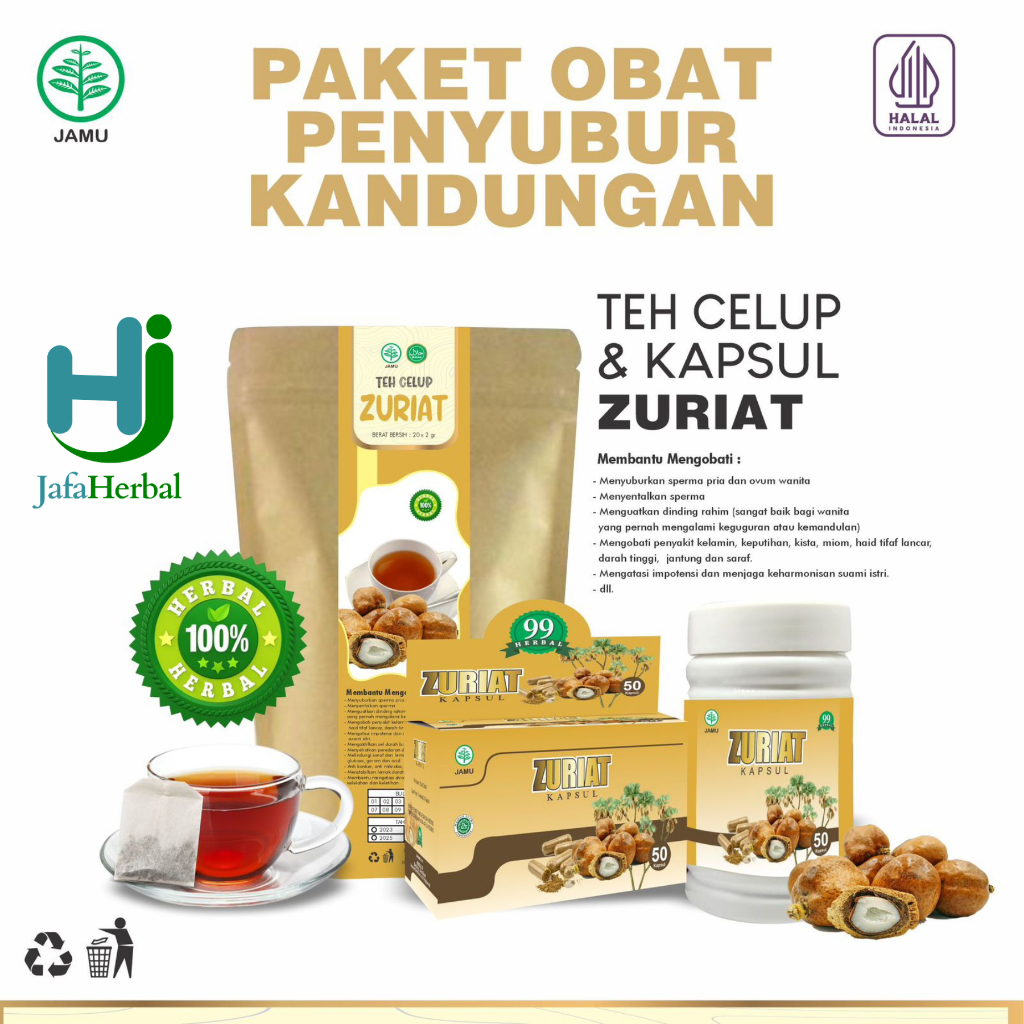 Kapsul Zuriat 99 | Dzuriat | Teh Zuriat | Zuriyat Herbal Penyubur (Promil) Pria dan Wanita Original