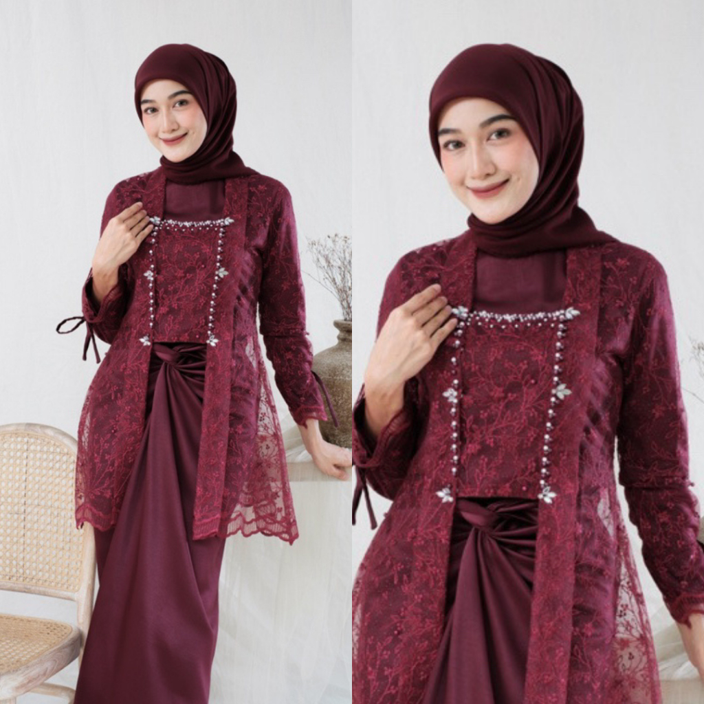 One Set Kekinian Hera Asmara Series One Set Premium Setelan Kondangan Rok Lilit Outfit Kondangan Kek