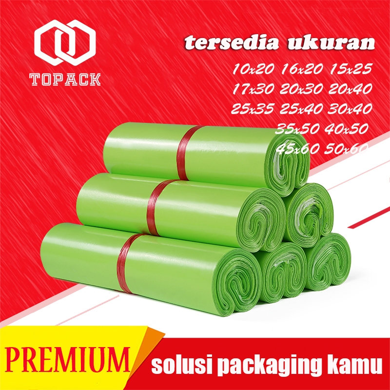 

polymailer Green plastik packing premium 100/50 Pcs Glossy polymailer motif premium Termurah Anti Sobek