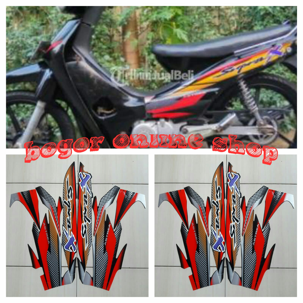 stiker body motor supra x 2002 merah