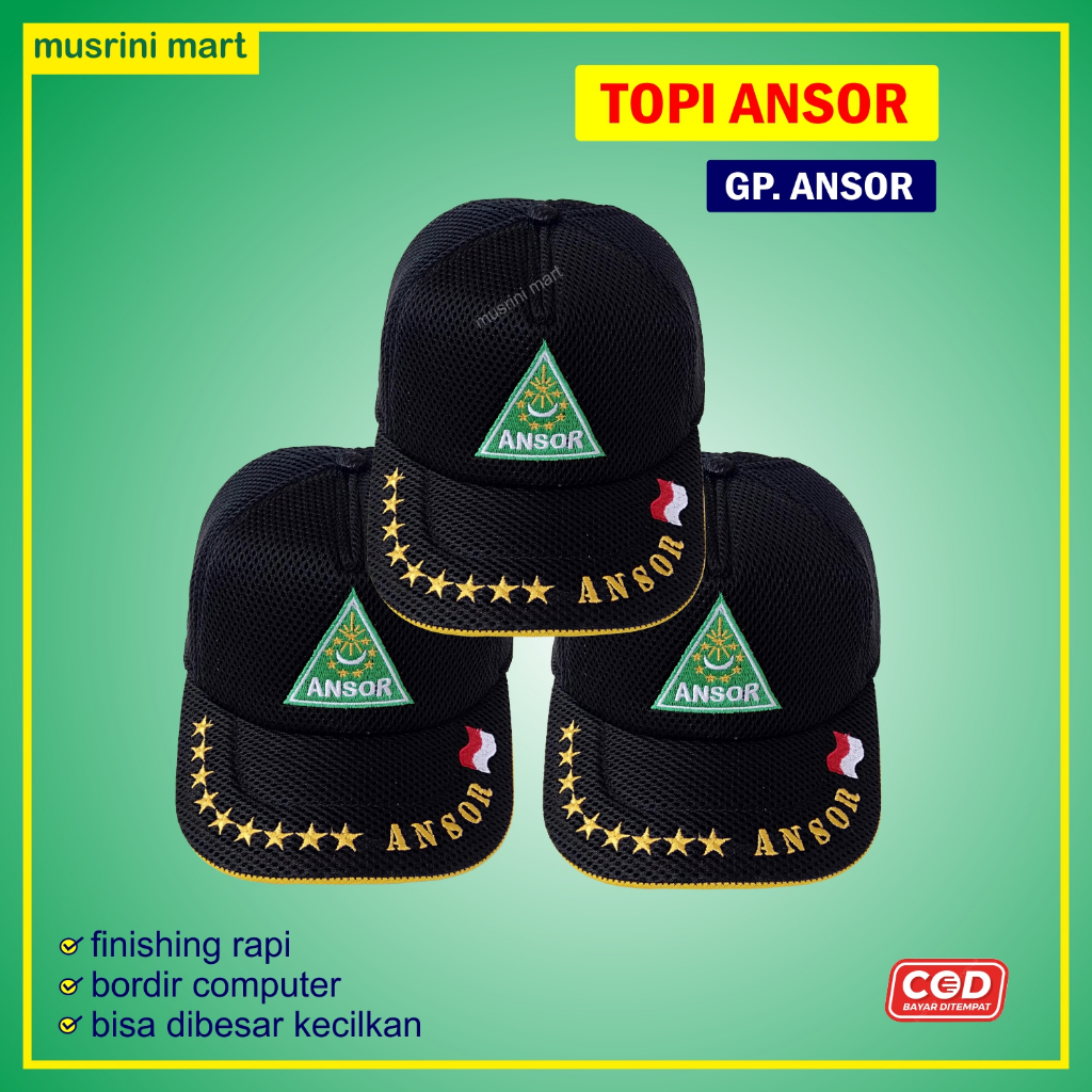 Topi Ansor Banser Nu Topi Gerakan Pemuda Ansor Atribut Banser Nu High Quality Musrini Mart