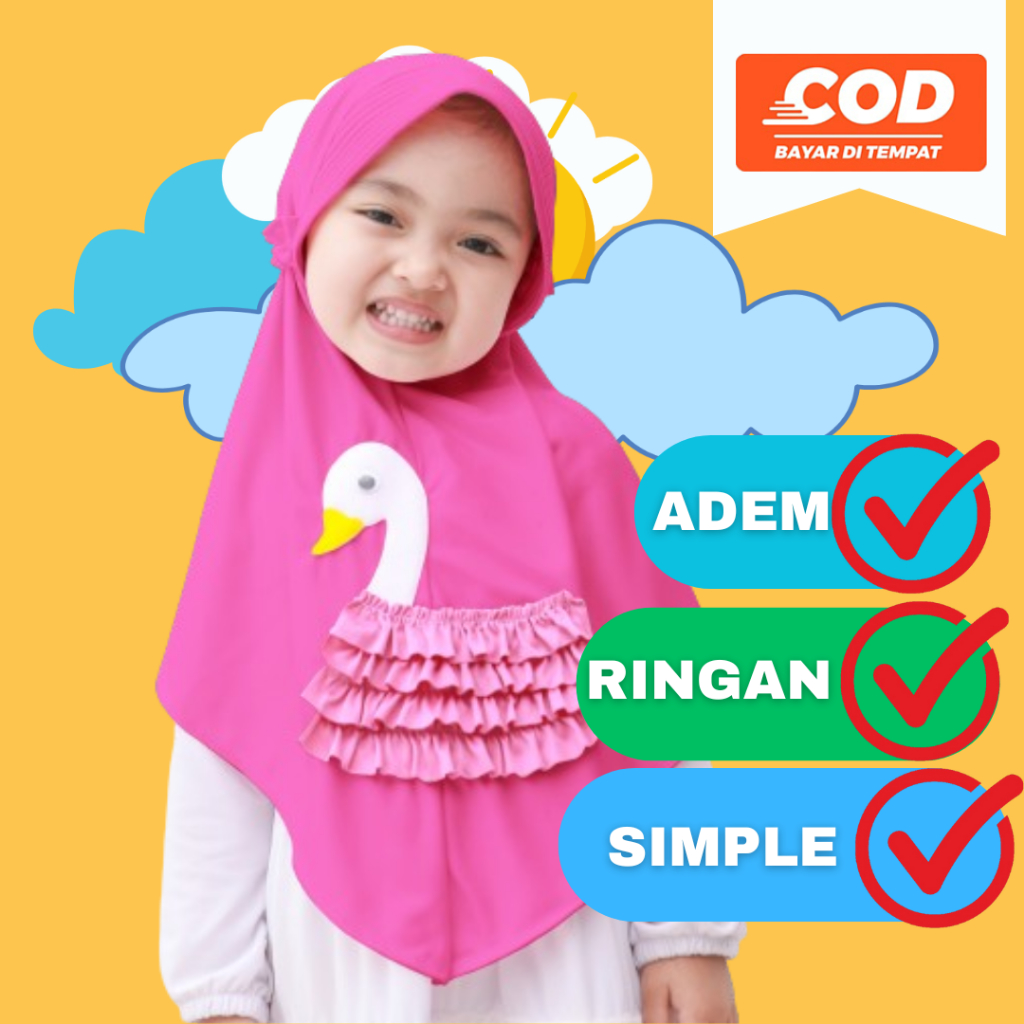 jilbab khimar kerudung hijab syari ciput pashmina bergo pasmina anak tk instan turban poni anak seko