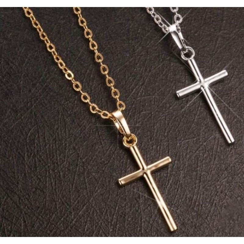 Kalung Salib Pria Wanita Rantai Vintage Cross Salib Liontin Kalung
