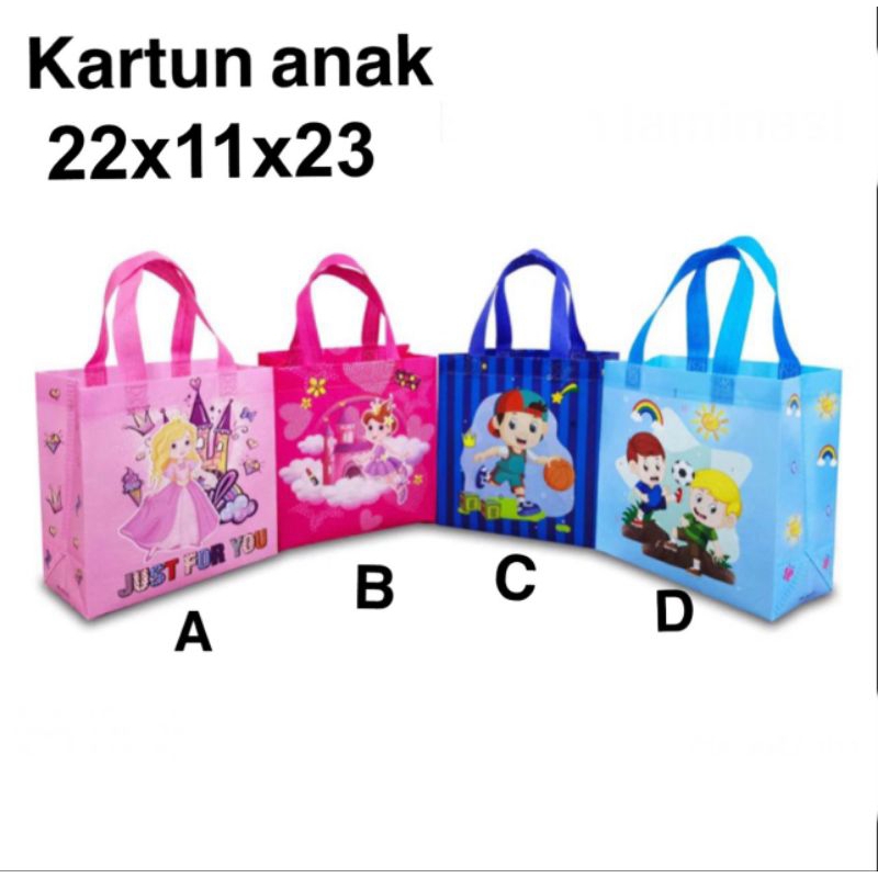 

(1 lusin ) TOTE BAG GOODIE BAG TAS ULANG TAHUN ANAK KARTUN ANAK Goodiebag tas souvenir ulang tahun anak tas karakter 22x11x23 Tas Souvenir Ulang Tahun Anak Goodiebag Motif Kartun Premium