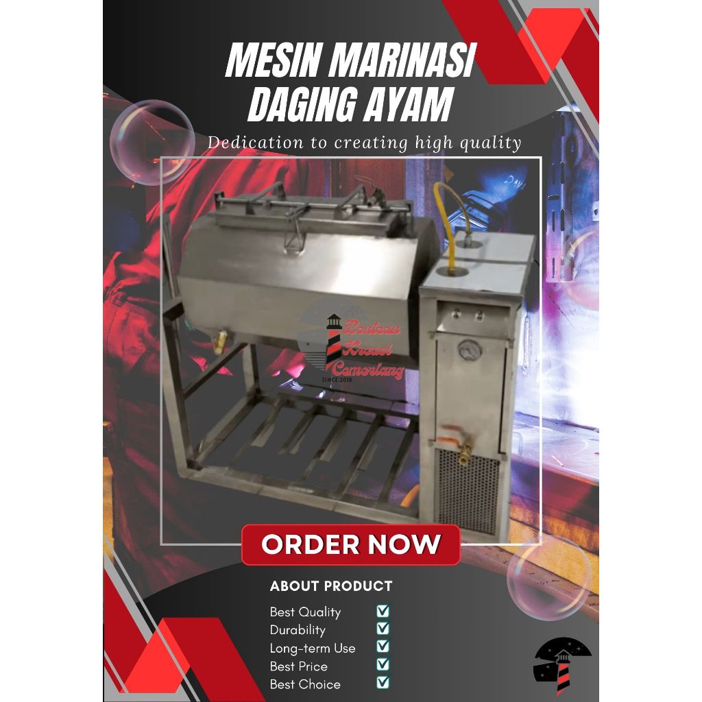 

Marinasi Ayam / Marinasi Daging Kpasitas 75kg Dengan Vakum