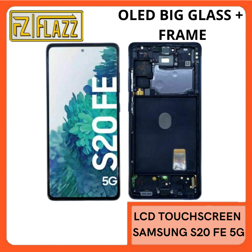 LCD TOUCHSCREEN SAMSUNG S20 FE 5G OLED BIG GLASS PLUS FRAME BLACK