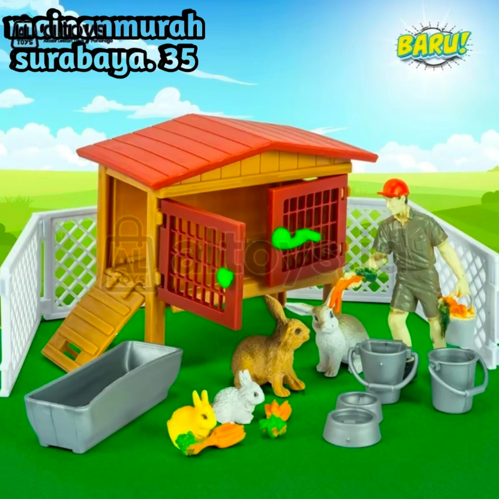 Mainan Anak Hewan Animal Peternakan Kandang Ayam Dan Kelinci | Mainan Edukasi Hewan Ternak Bertelur 