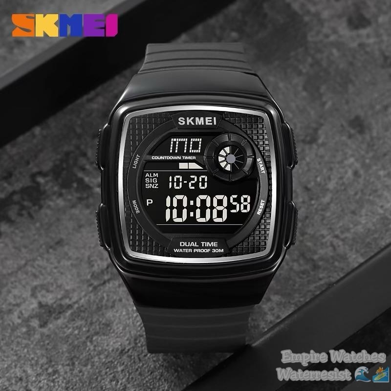 Jam Tangan Skmei 2208 Pria Cowok Digital Strap Rubber Kualitas Original Waterproof