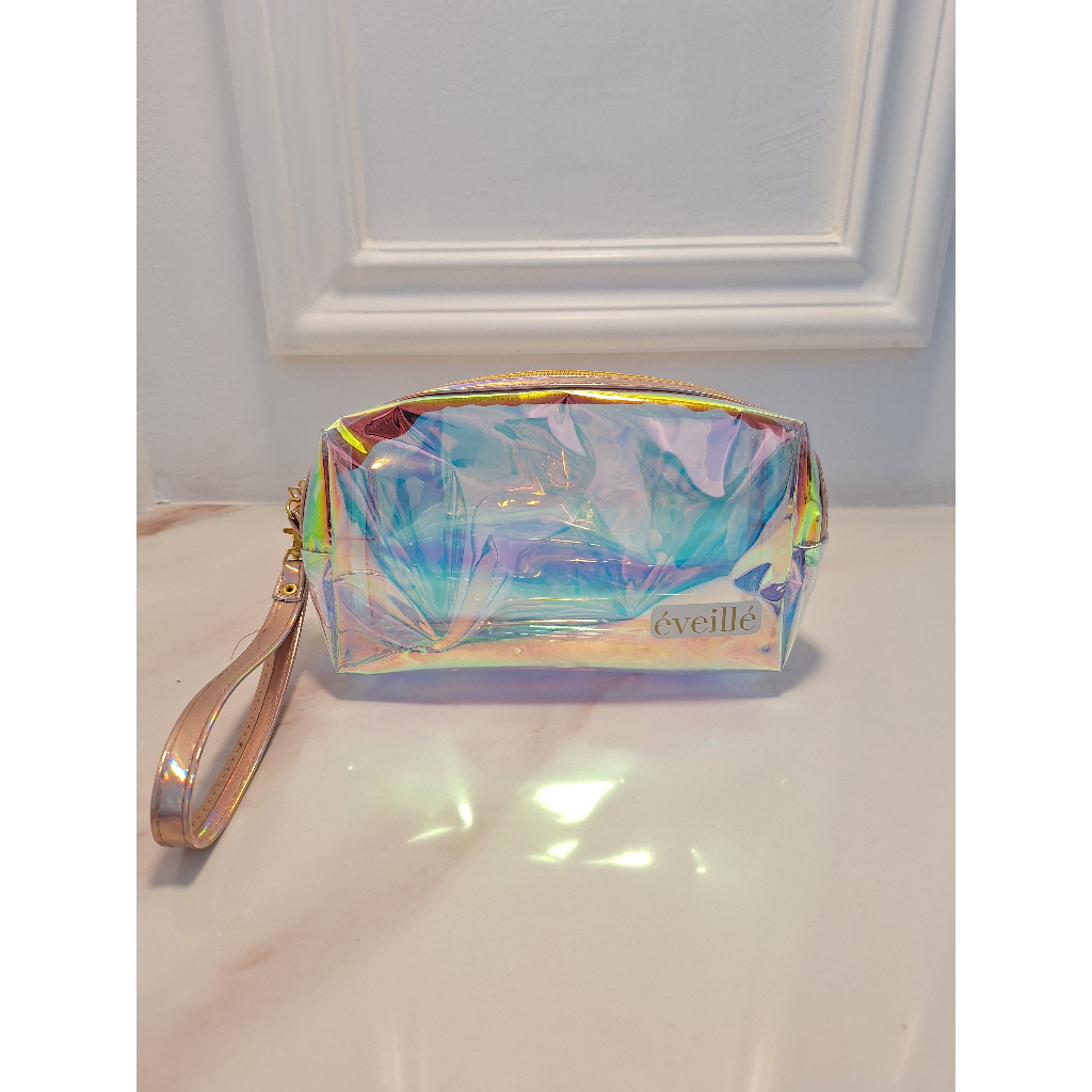 Pouch Make Up Hologram Pink Aesthetic Glitter/ Travel Pouch Premium / Waterproof Cosmetic Pouch