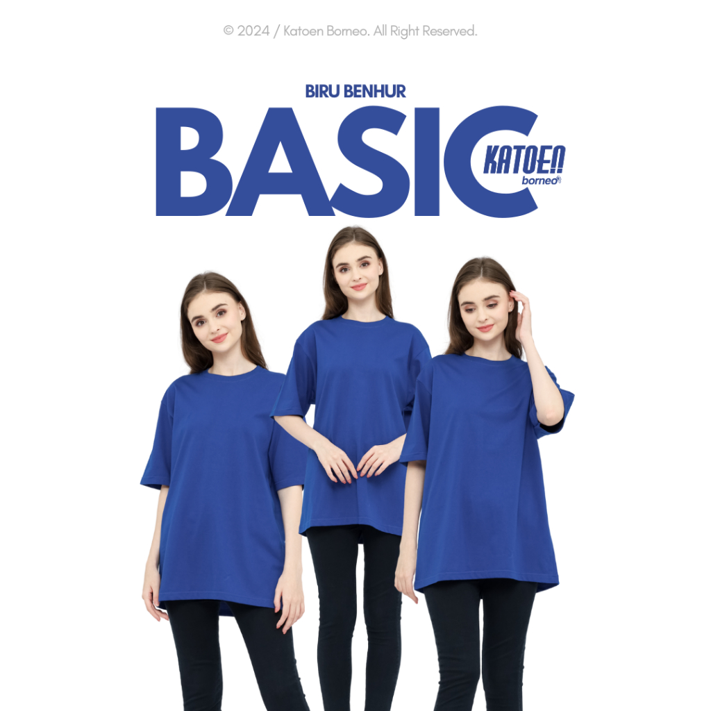 Kaos Polos Biru Benhur Pendek 24s Premium