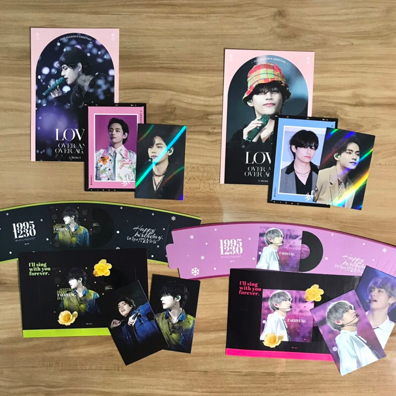 Seasons Greeting Photocard Holo NUNA V + Postcard Cupsleeve Real V Fansite fanmade