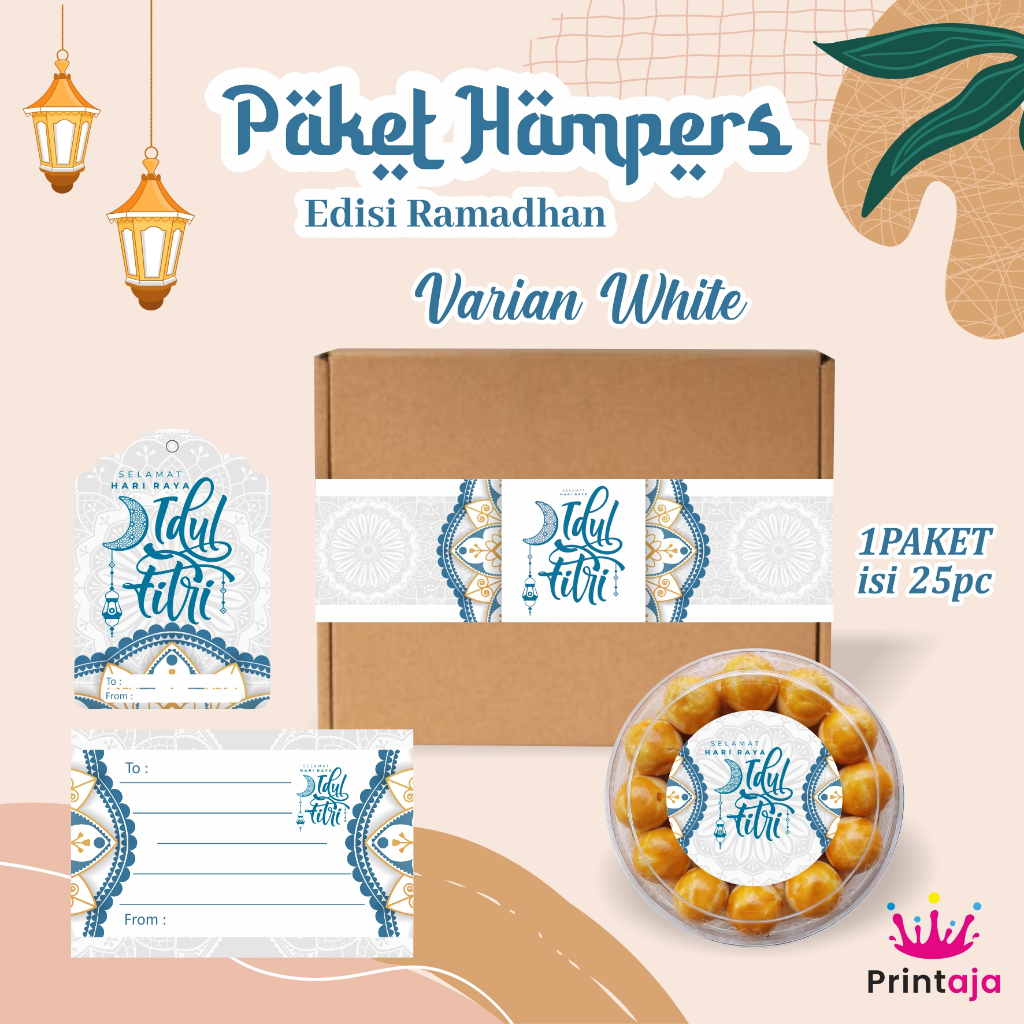 

PAKET CETAK HAMPERS LEBARAN | STIKER KUE | PAPERBELT BOX HAMPERS | GREETING CARD | HANGTAG LEBARAN