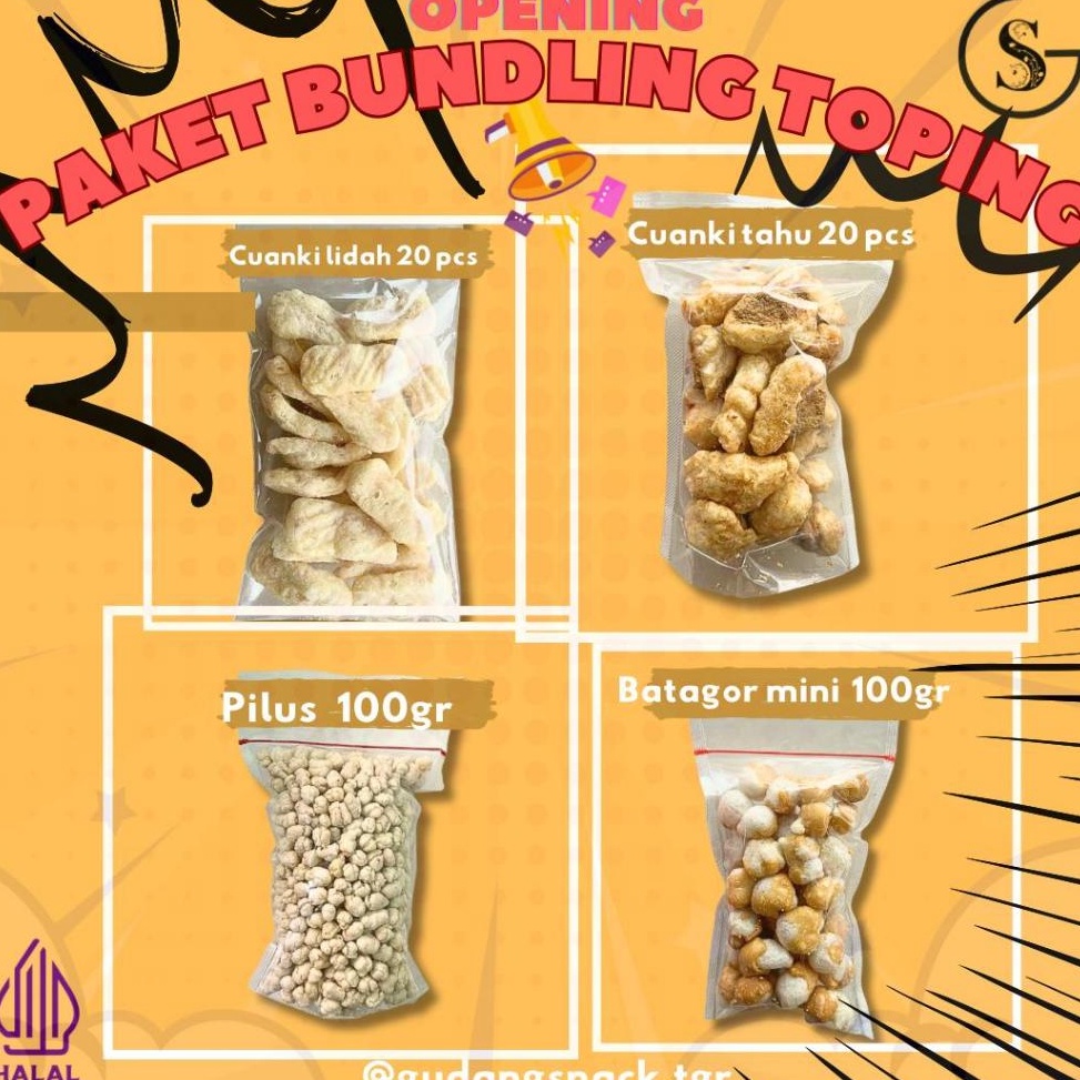 

JTK747 TERMURAH PAKET HEMAT BUNDLING TOPPING BASO ACI Mie food cuanki lidahcuanki tahupilusbatagor mini
