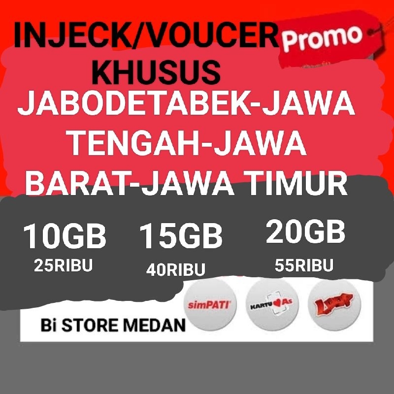 VOUCHER KUOTA TELKOMSEL MURAH KHUSUS AREA JABODETABEK | JABAR | JATENG| JATIM | 7 HARI | 30HARI